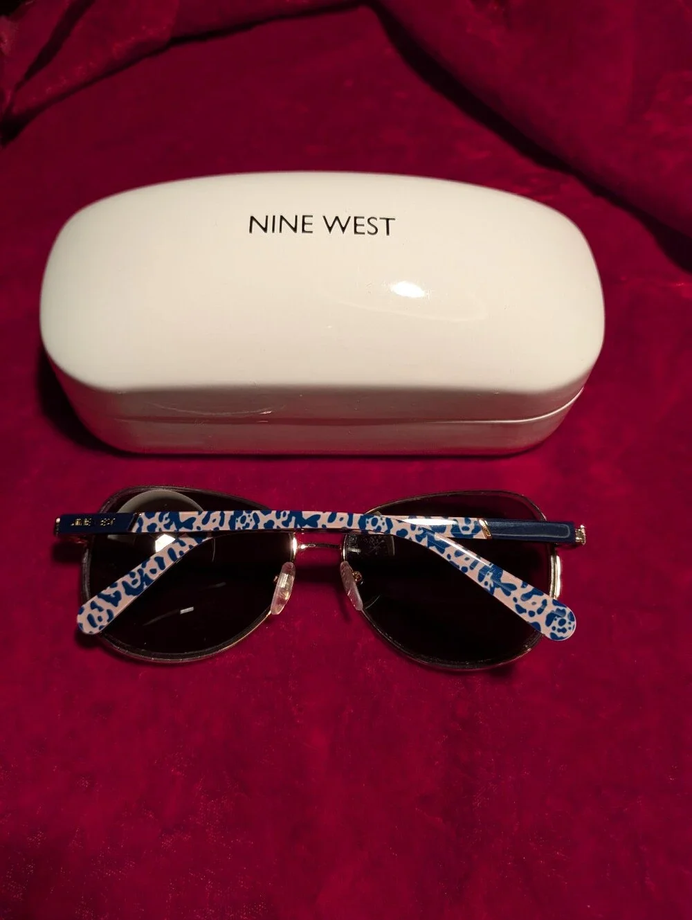 Nine West Women's Burgundy Purple Gradient Sunglasses